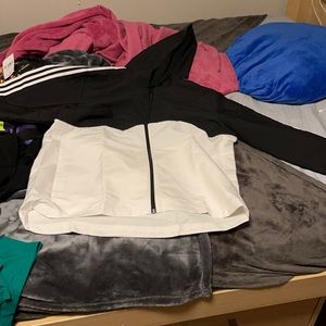 Black and white adidas Jacket